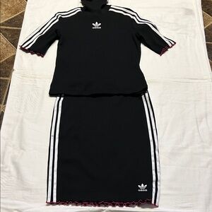 Adidas Black and White Women's Set Skirt and Top